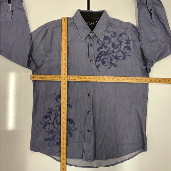 Men’s J. Campbell Los Angeles Lg Sleeve Button Up Embroidery Blue  Sz XL - Picture 2 of 10